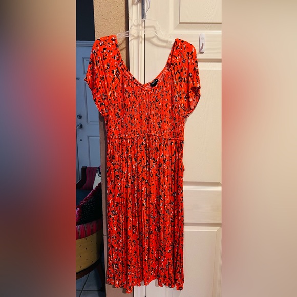 Torrid Orange Midi Skater Dress - Picture 4 of 6
